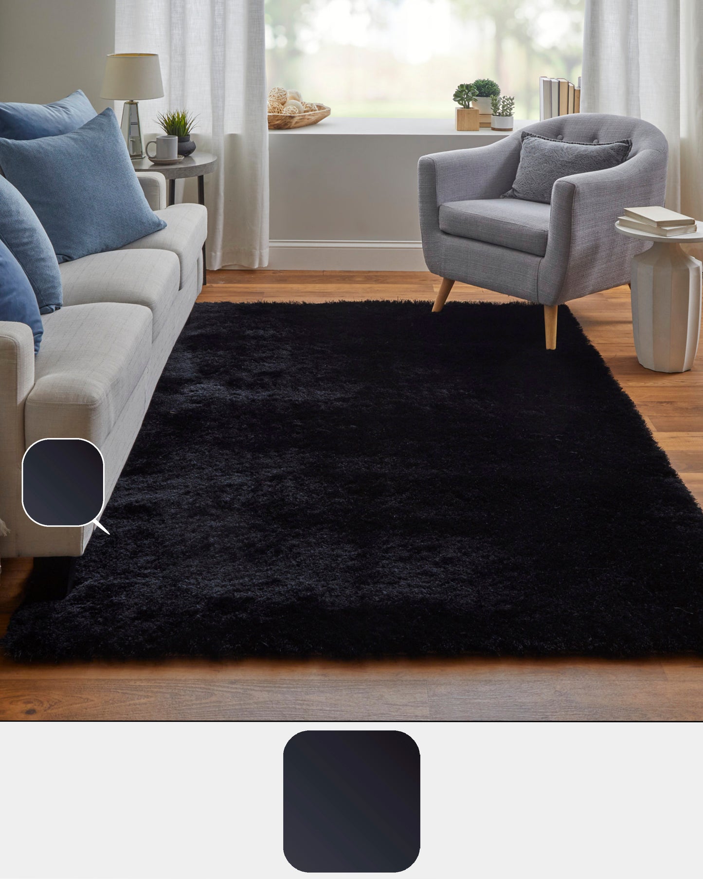 Indochine Modern/Luxury & Glam/Casual Black Round Rug