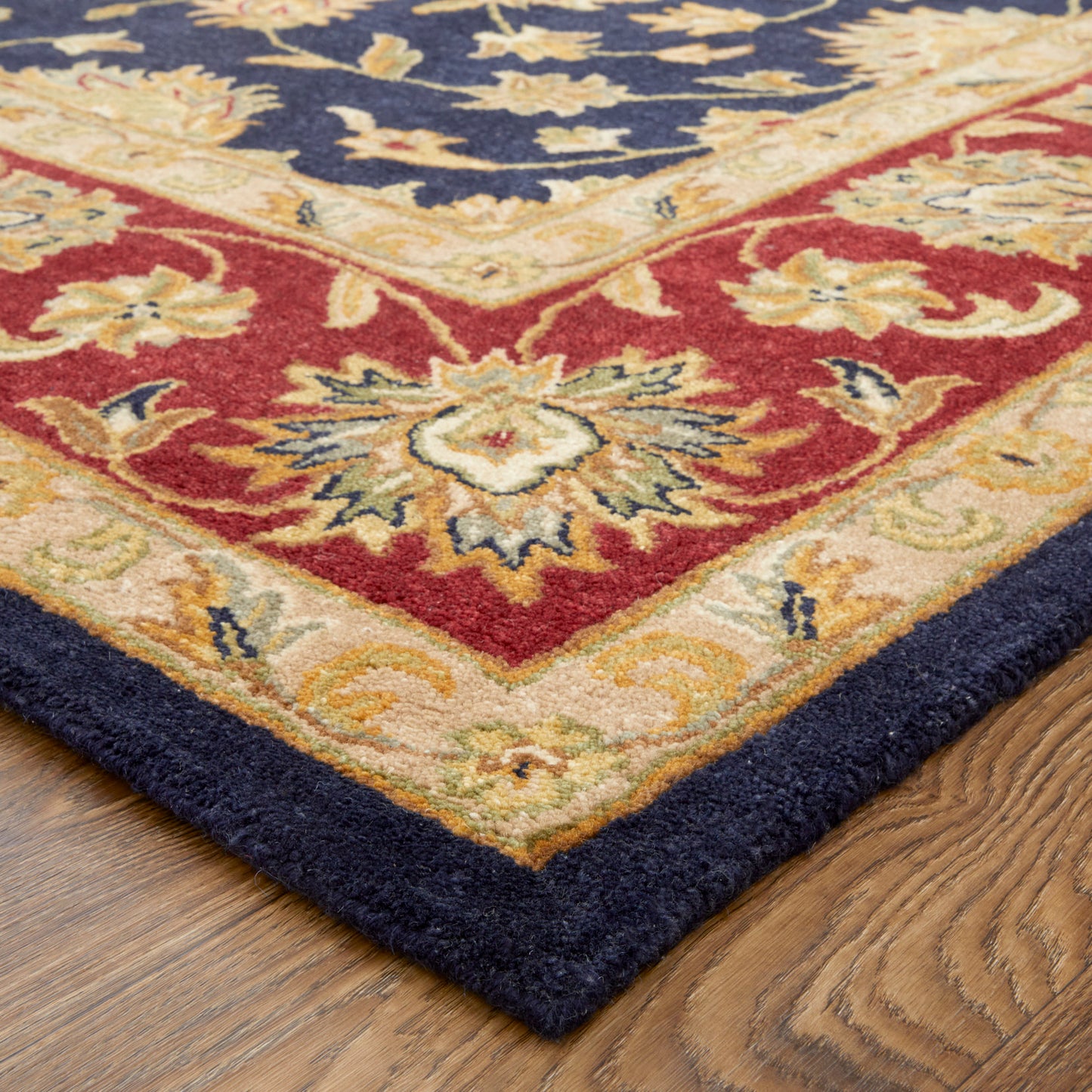 Wagner Traditional/Classic/Vintage Oriental/Persian/Bordered Blue/Red/Gold - Feizy Rug