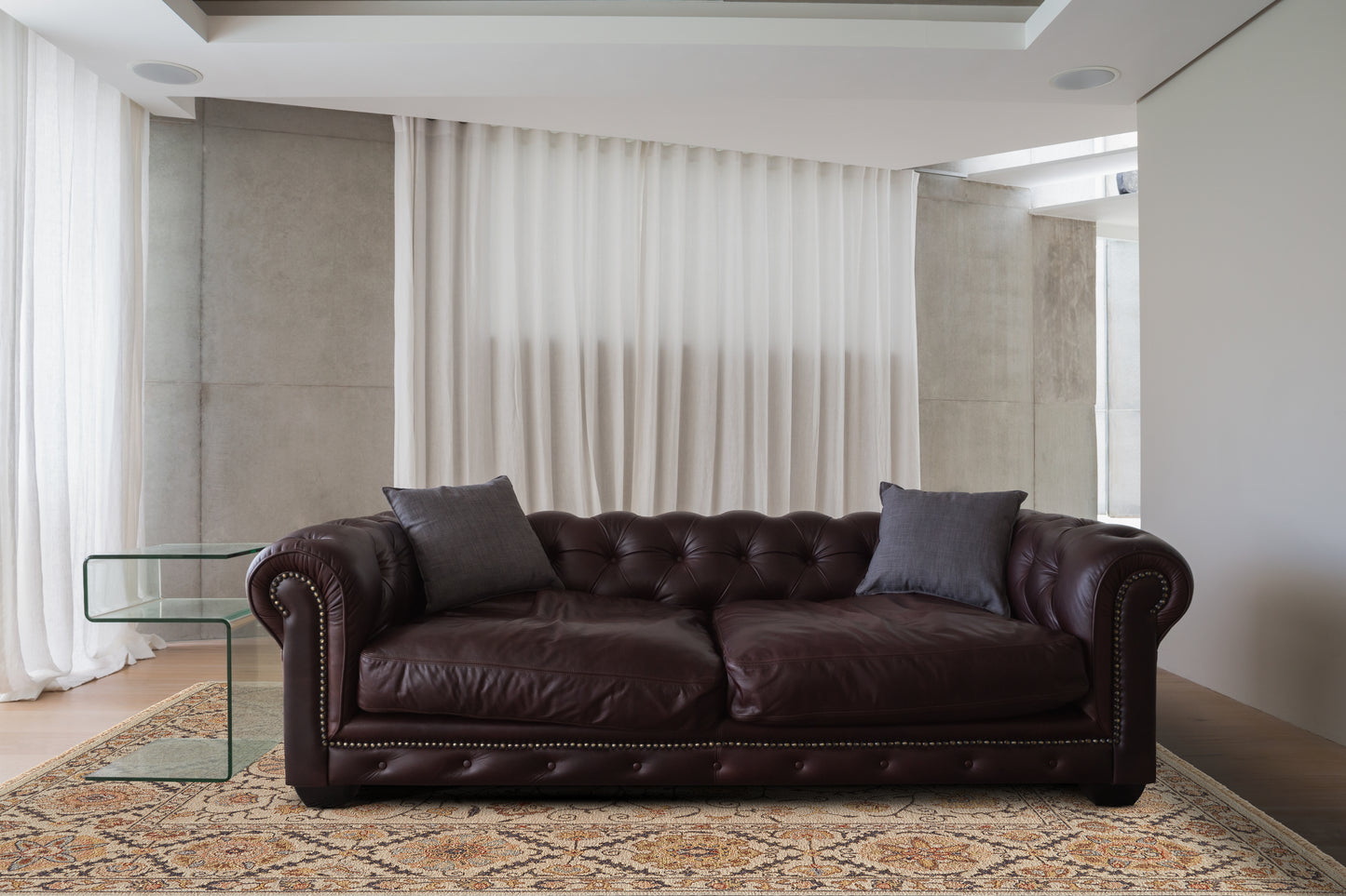 Amherst Traditional/Classic Bordered/Floral & Botanical Tan/Gray/Red - Feizy Rug