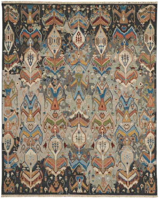 Leylan Transitional/Bohemian & Eclectic/Craftsman Ikat Taupe/Tan/Orange - Feizy Rug