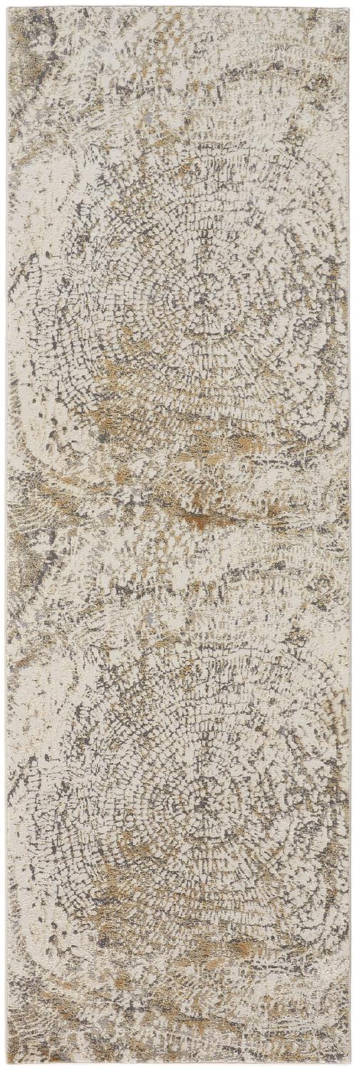 Parker Transitional/Casual Abstract Ivory/Tan/Gray - Feizy Rug