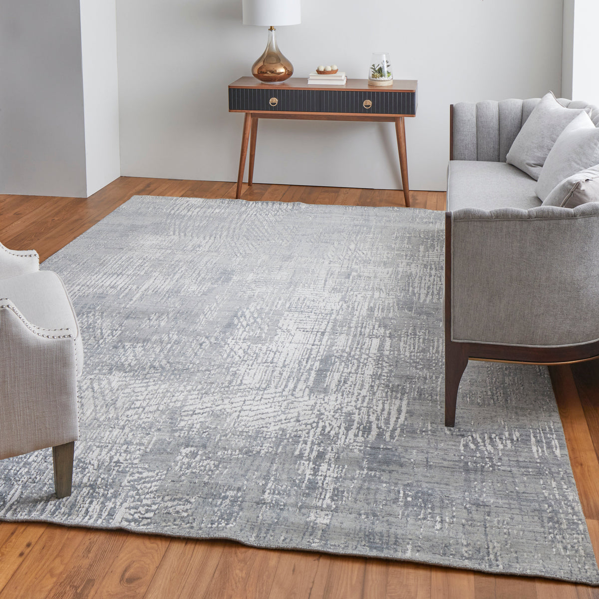 Eastfield Modern/Casual Abstract/Distressed Gray 69A1 - Feizy Rug