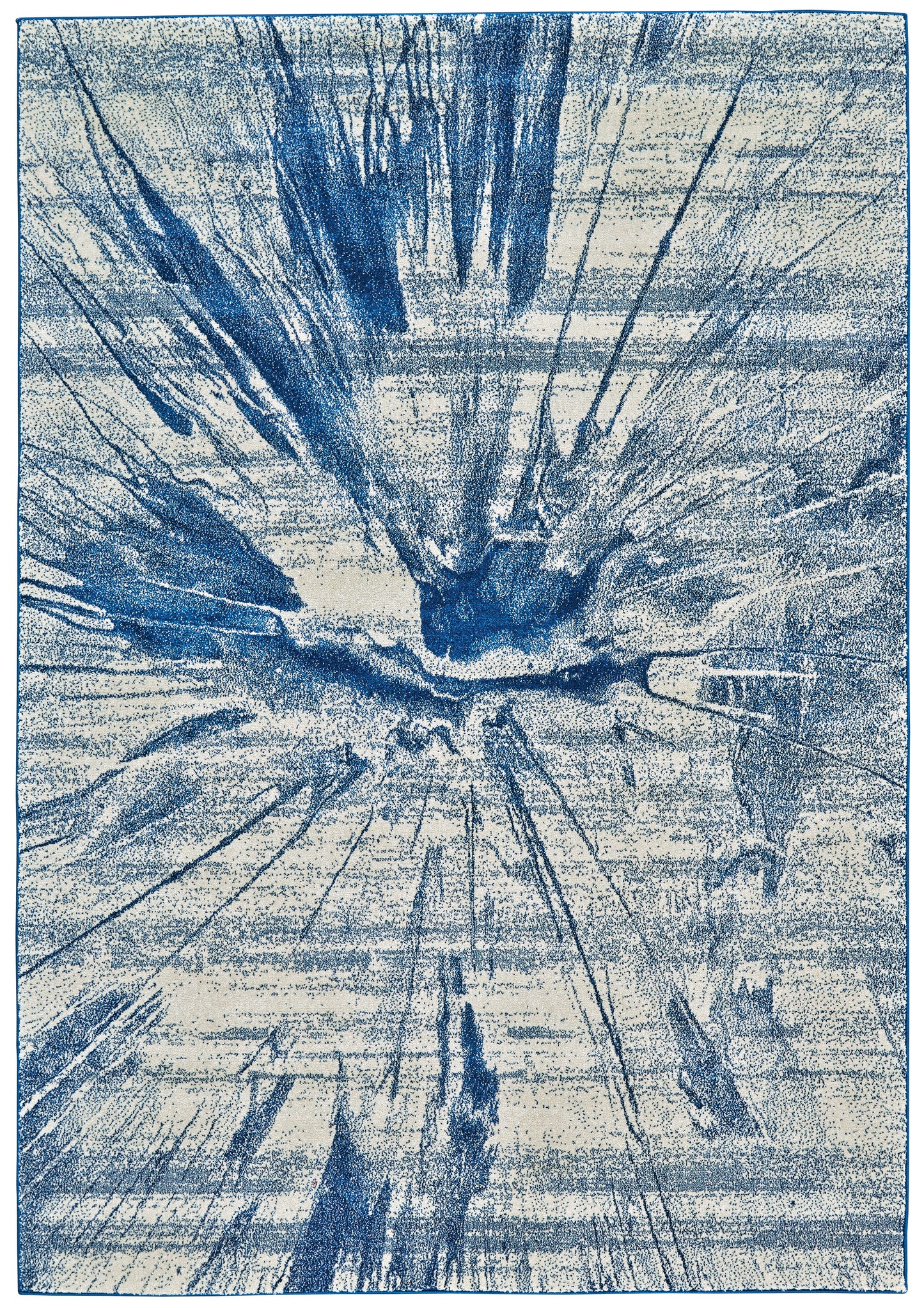 Brixton Modern/Bohemian & Eclectic/Nautical & Coastal Abstract/Distressed Blue/Ivory - Feizy Rug