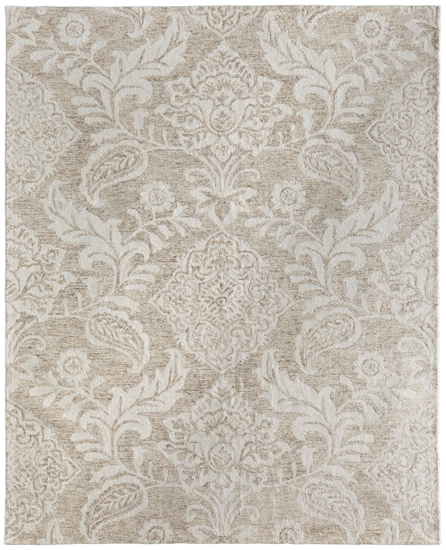 Belfort Transitional/Classic/Bohemian & Eclectic Medallion/Damask/Floral & Botanical Tan/Ivory - Feizy Rug