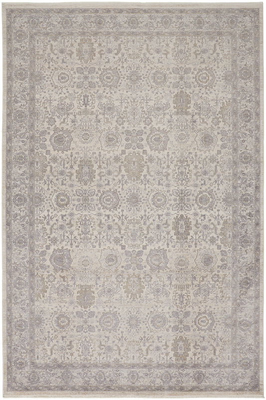 Marquette Transitional/Vintage/Casual Gray/Silver/Ivory Area Rug