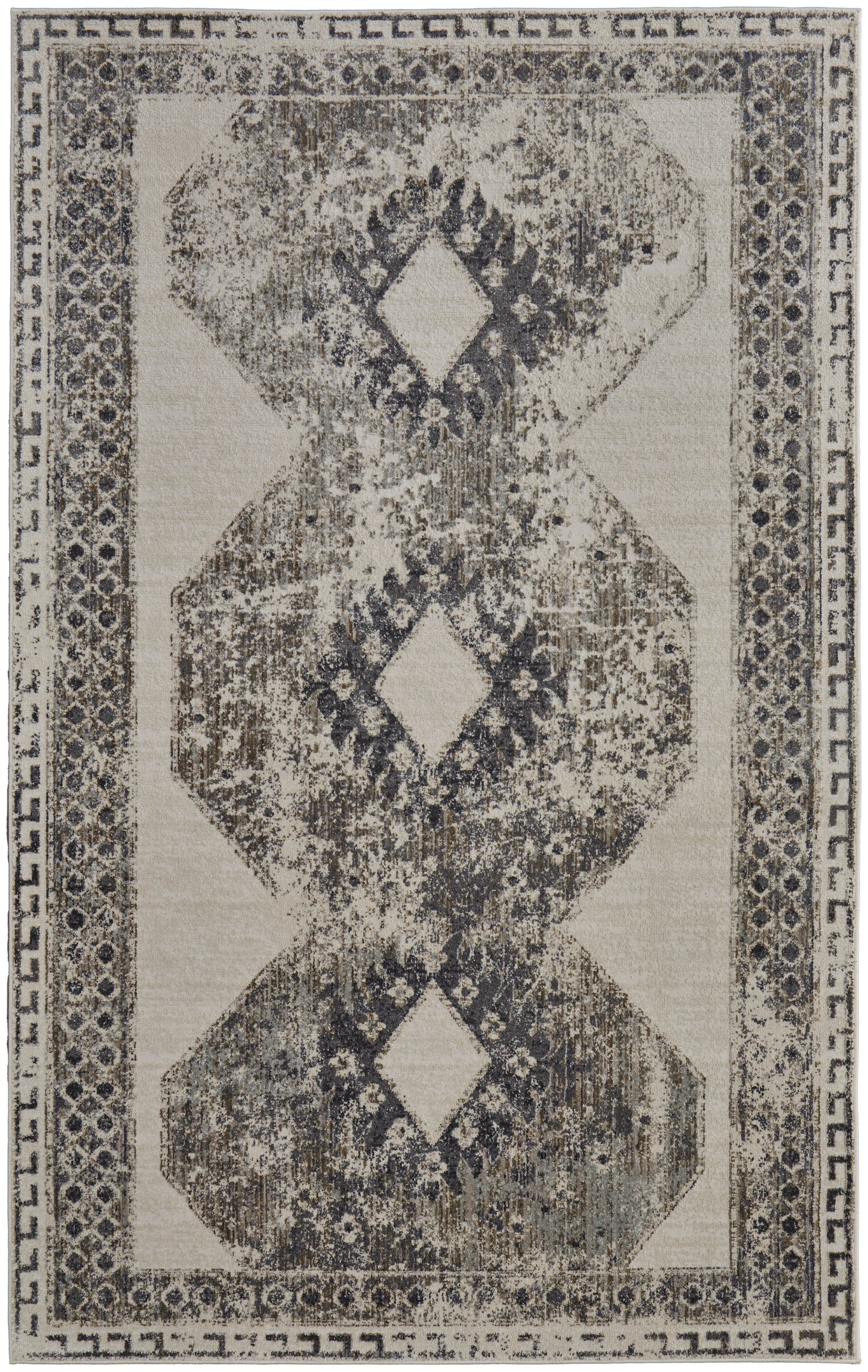 Kano Transitional/Classic/Bohemian & Eclectic Ivory/Taupe/Gray Accent Rug