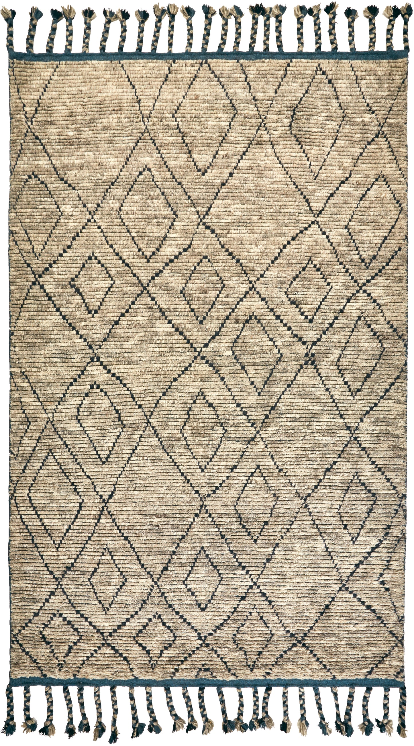 Twain Transitional/Global Diamond/Argyle/Trellis & Lattice Tan/Blue/Black - Feizy Rug