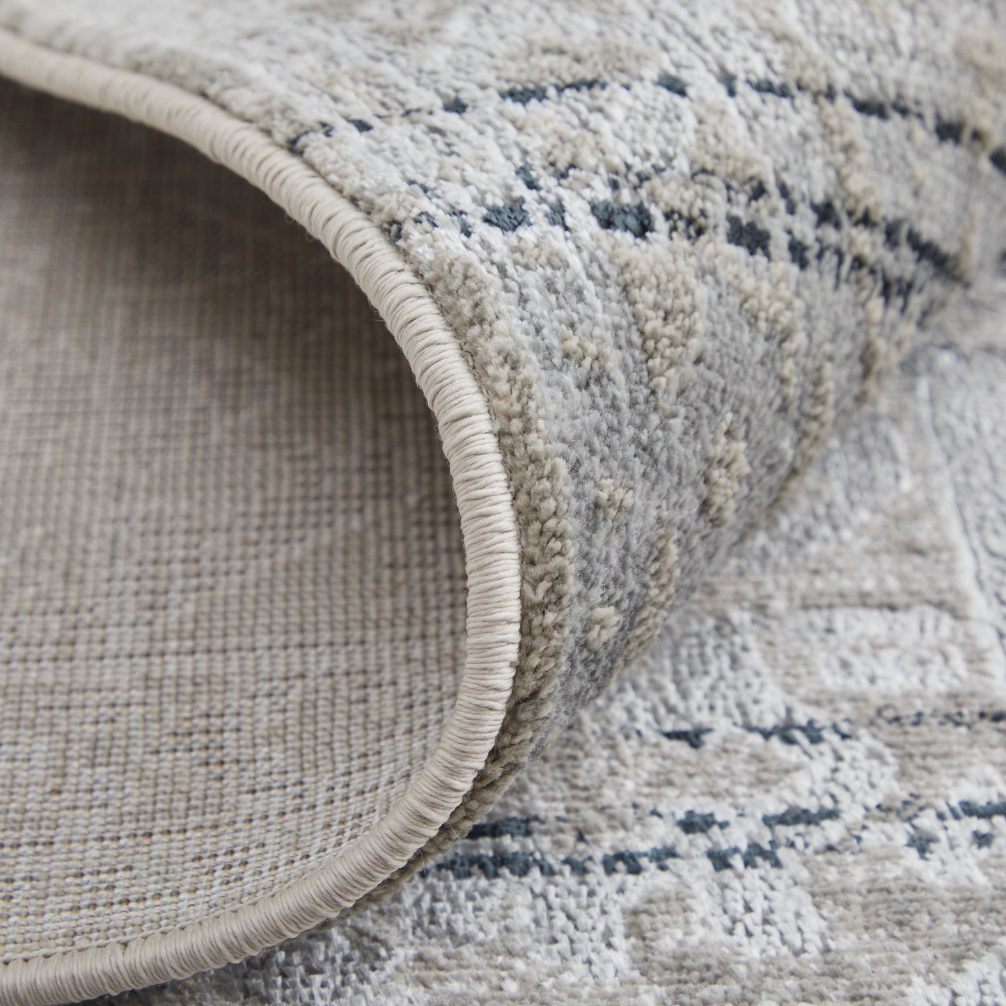 Macklaine Transitional/Bohemian & Eclectic/Global Distressed/Oriental/Bordered Taupe/Black/Ivory - Feizy Rug