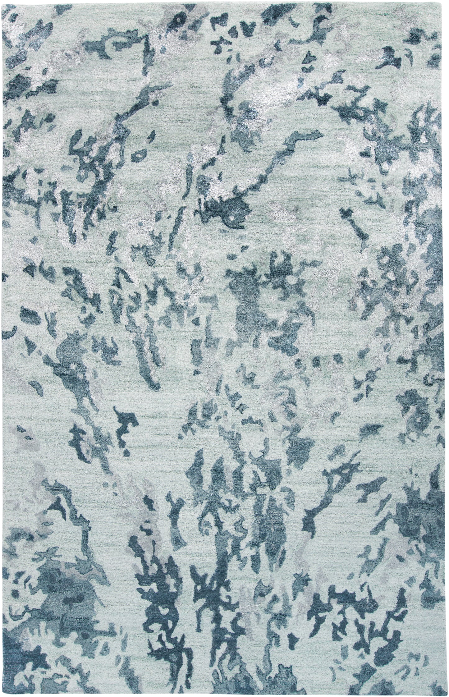 Dryden Transitional/Industrial/Casual Abstract/Watercolor Blue/Green/Silver - Feizy Rug