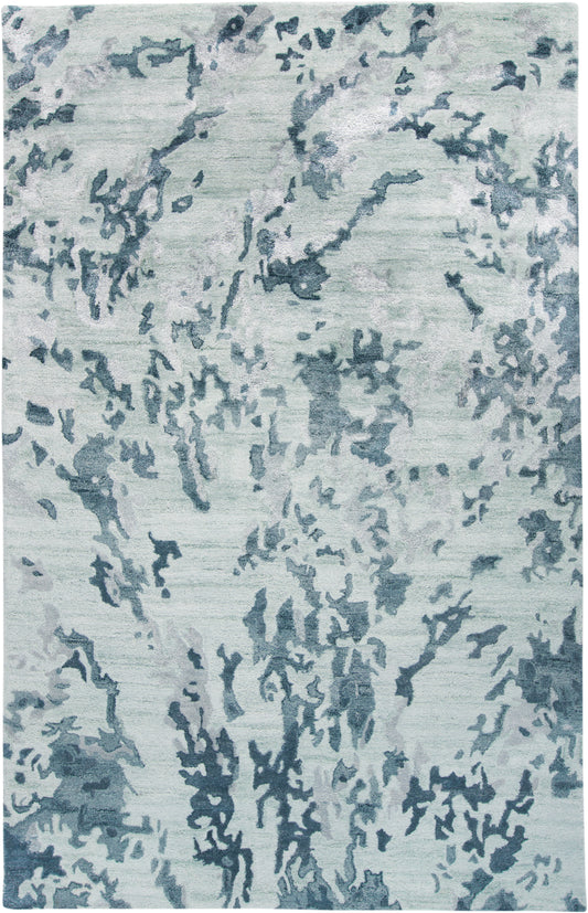 Dryden Transitional/Industrial/Casual Abstract/Watercolor Blue/Green/Silver - Feizy Rug