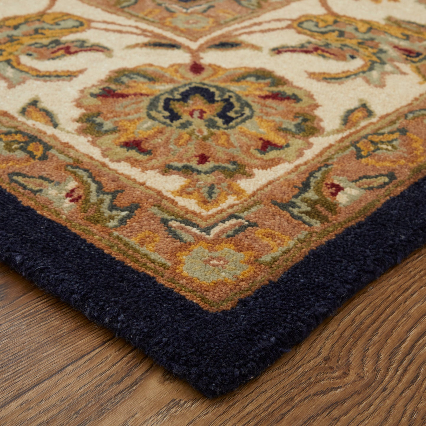 Wagner Traditional/Classic/Vintage Oriental/Persian/Bordered Blue/Tan/Gold - Feizy Rug