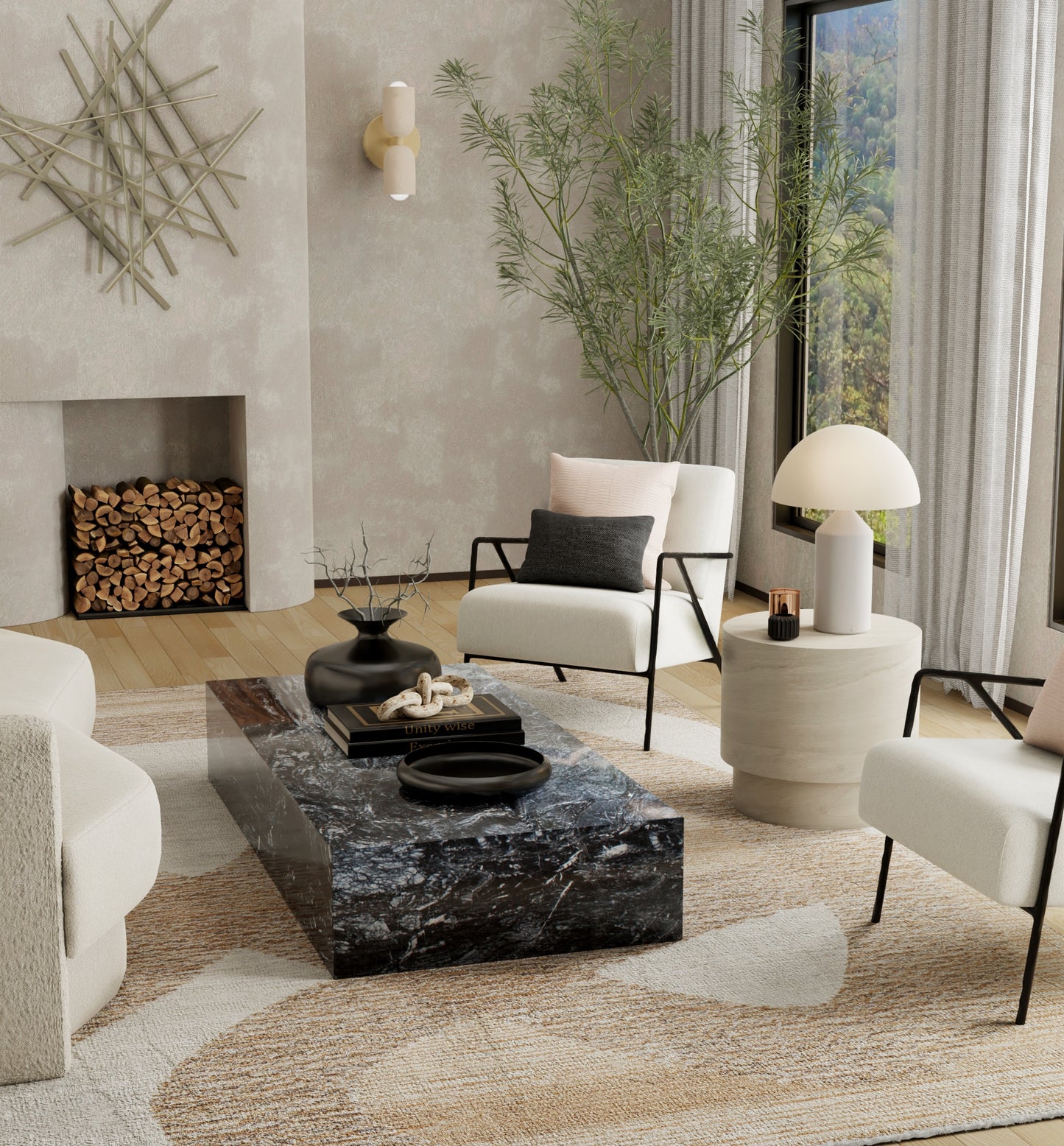 Pollock Modern/Bohemian & Eclectic/Natural Brown/Tan/Ivory Accent Rug