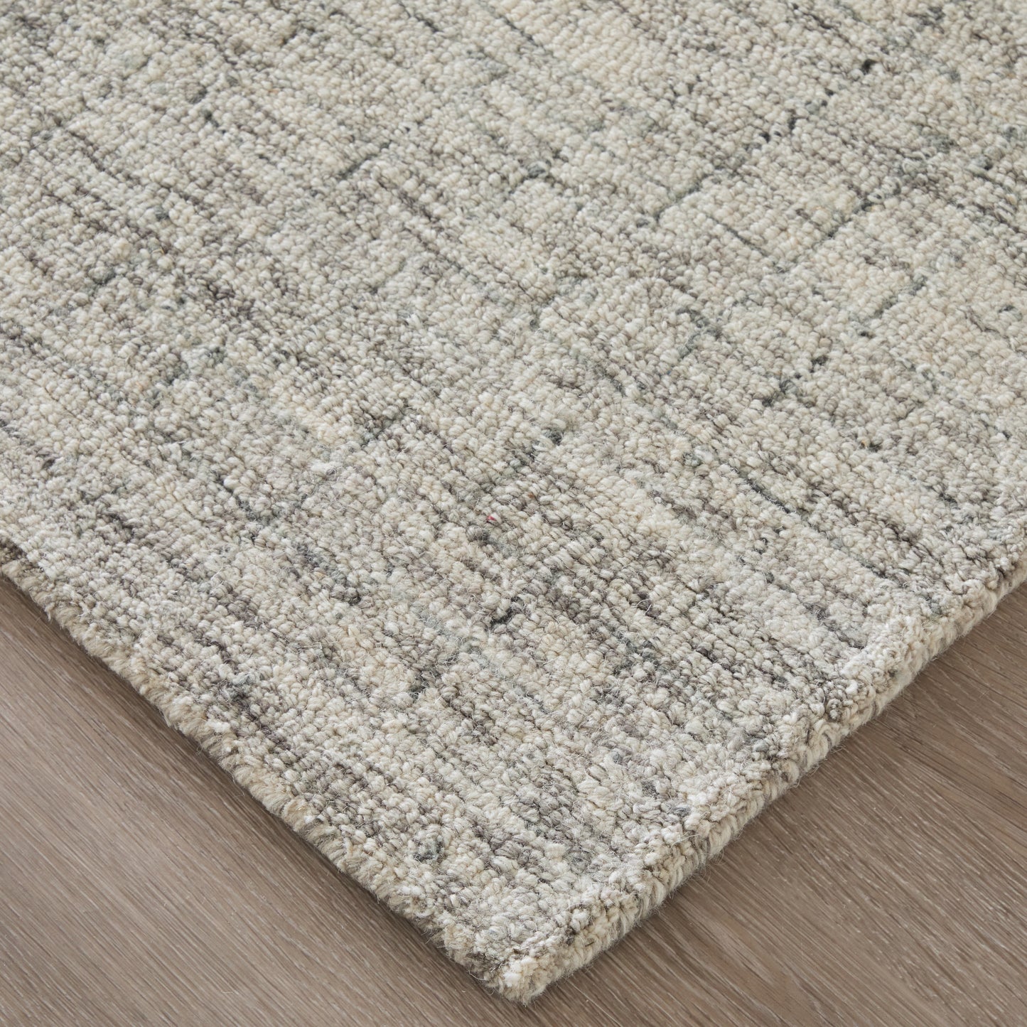 Belfort Transitional/Casual/Scandinavian Solid/Geometric/Distressed Ivory/Gray/Taupe - Feizy Rug