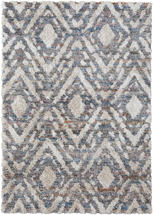 Mynka Transitional/Global/Mid-Century Modern Ivory/Gray/Taupe Accent Rug