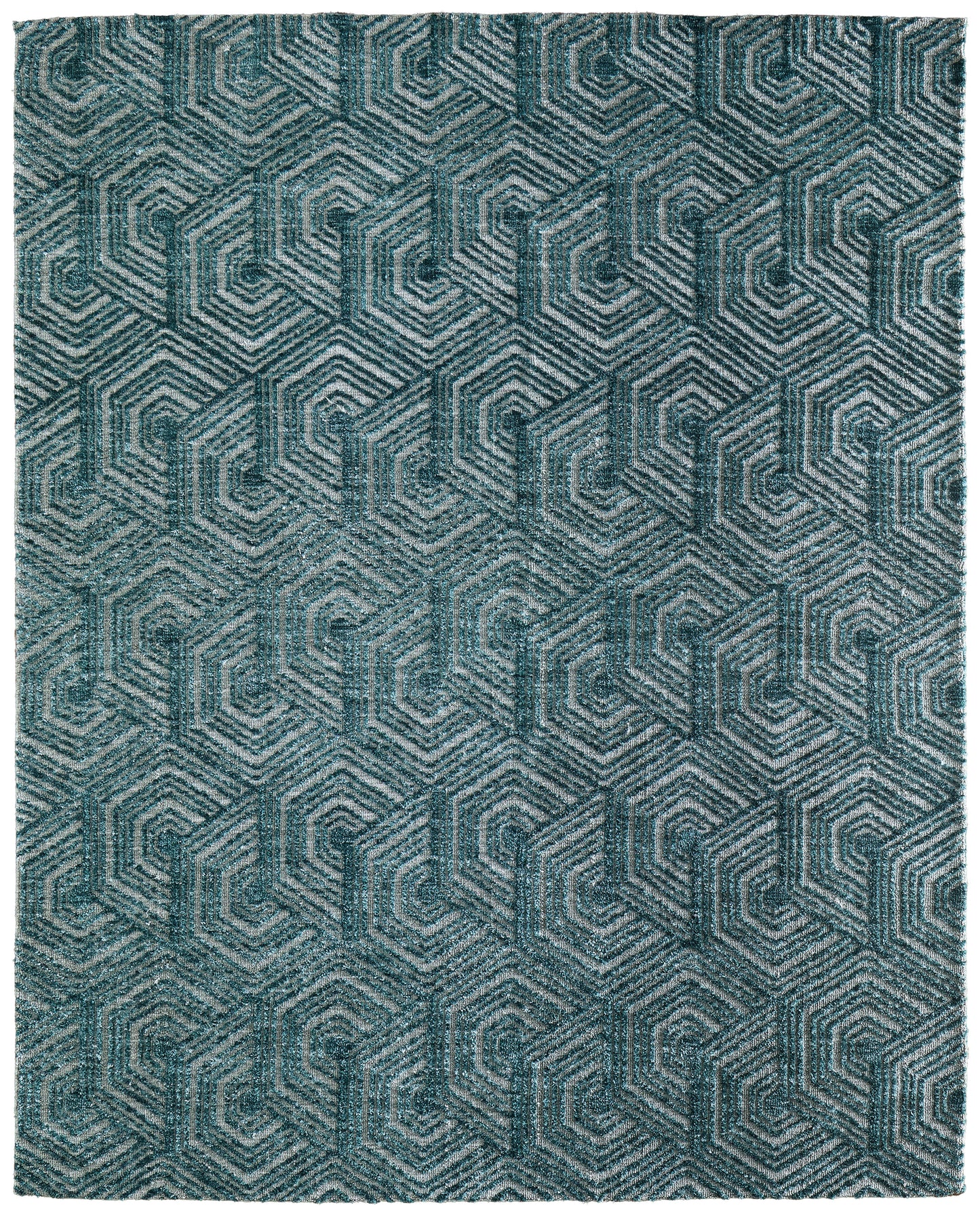 Colton Modern/Industrial Geometric/Abstract Blue - Feizy Rug