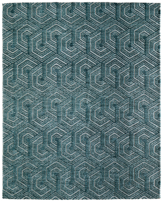 Colton Modern/Industrial Geometric/Abstract Blue - Feizy Rug
