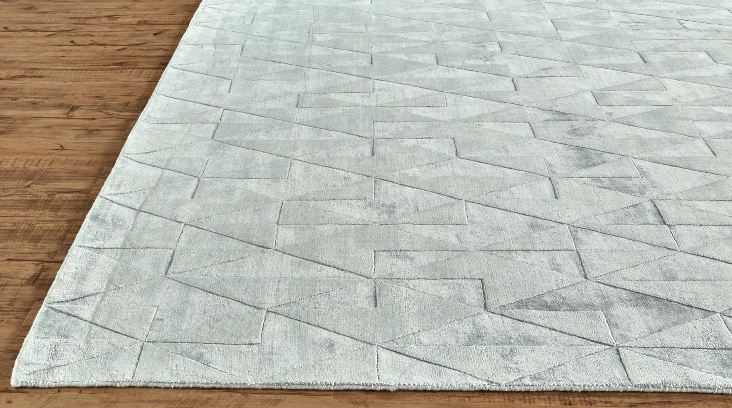 Gramercy Modern/Global/Mid-Century Modern Geometric/Argyle/Diamond Gray/Ivory/Silver - Feizy Rug