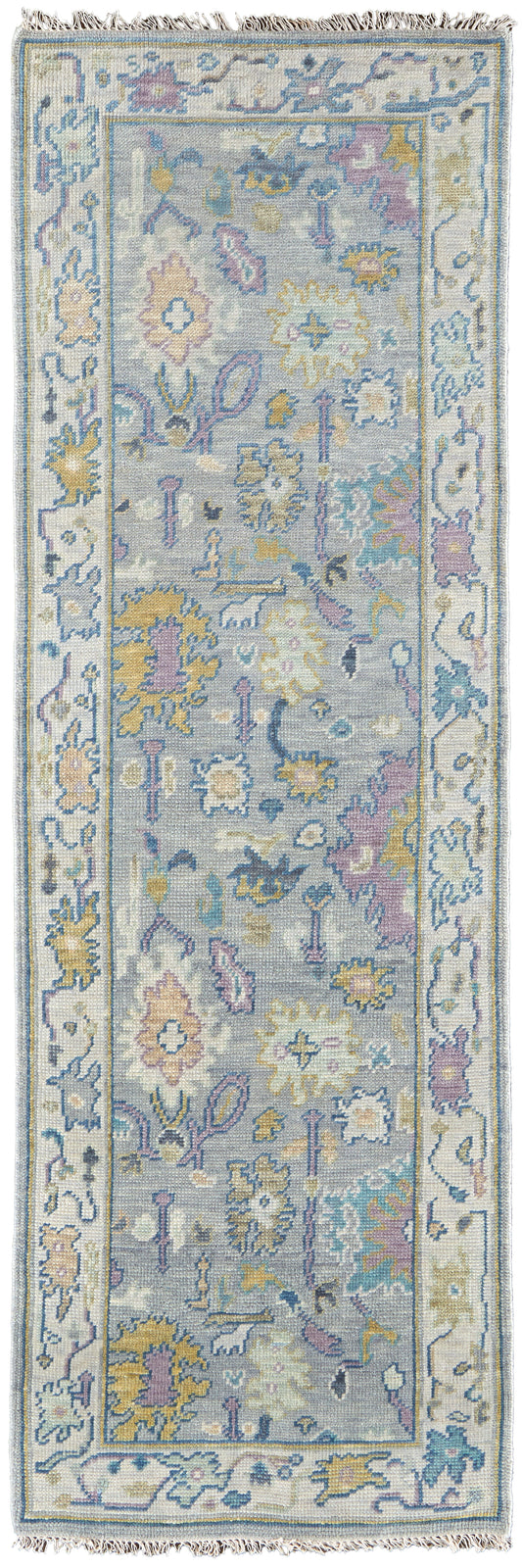 Karina Traditional/Bohemian & Eclectic/Craftsman Gray/Purple/Gold Runner  Feizy Rugs Small Parcel,Feizy Rugs,Karina,Gray/Purple/Gold,2'6" x 8',Runner,Wool,Traditional/Bohemian & Eclectic/Craftsman,India