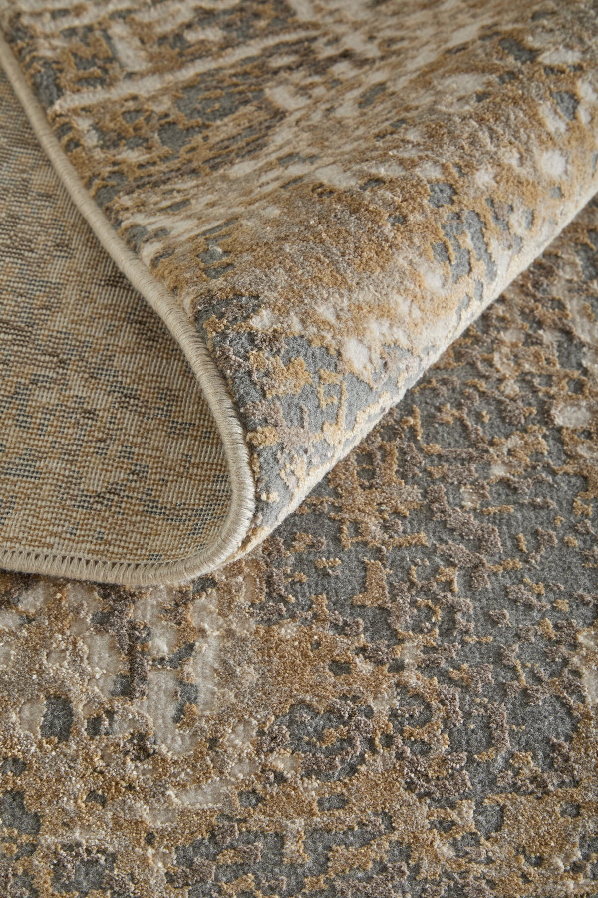 Parker Transitional/Casual Abstract Tan/Ivory/Brown 3701 - Feizy Rug