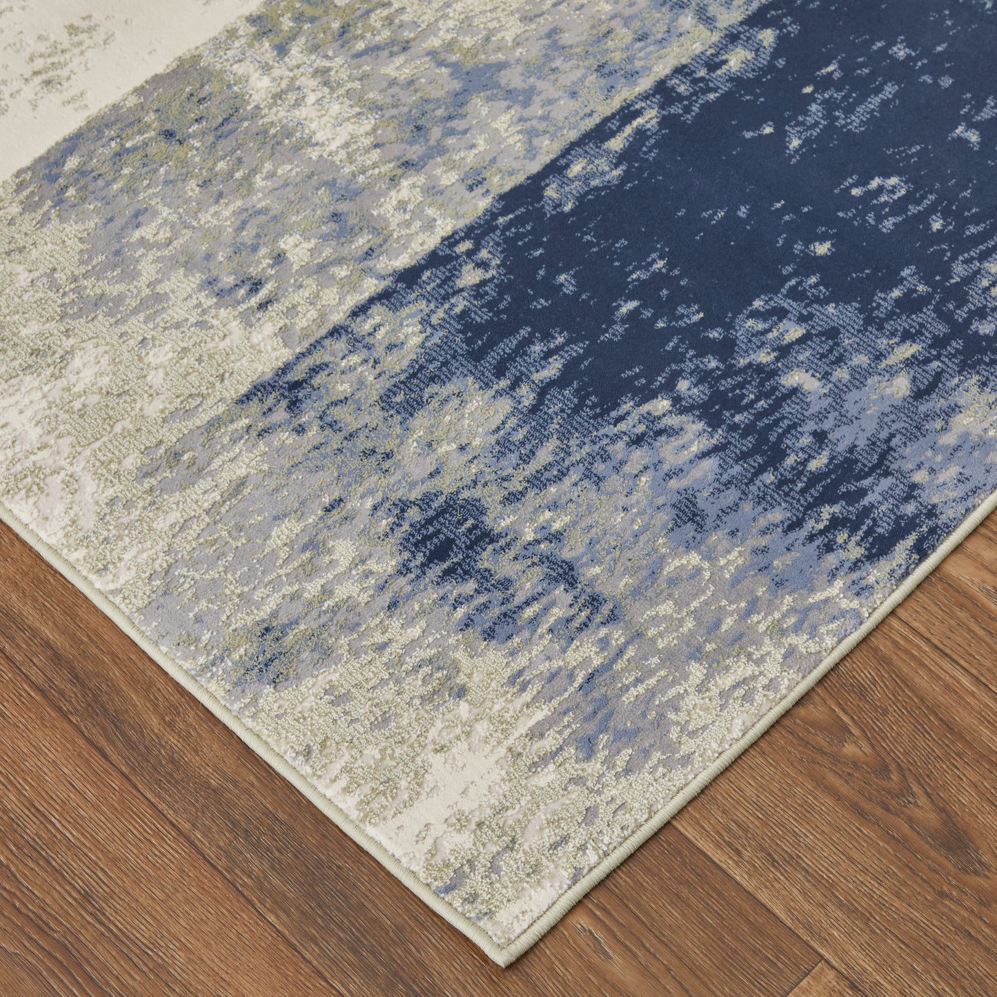 Clio Modern/Casual Abstract/Watercolor/Distressed Blue/Green/Ivory - Feizy Rug