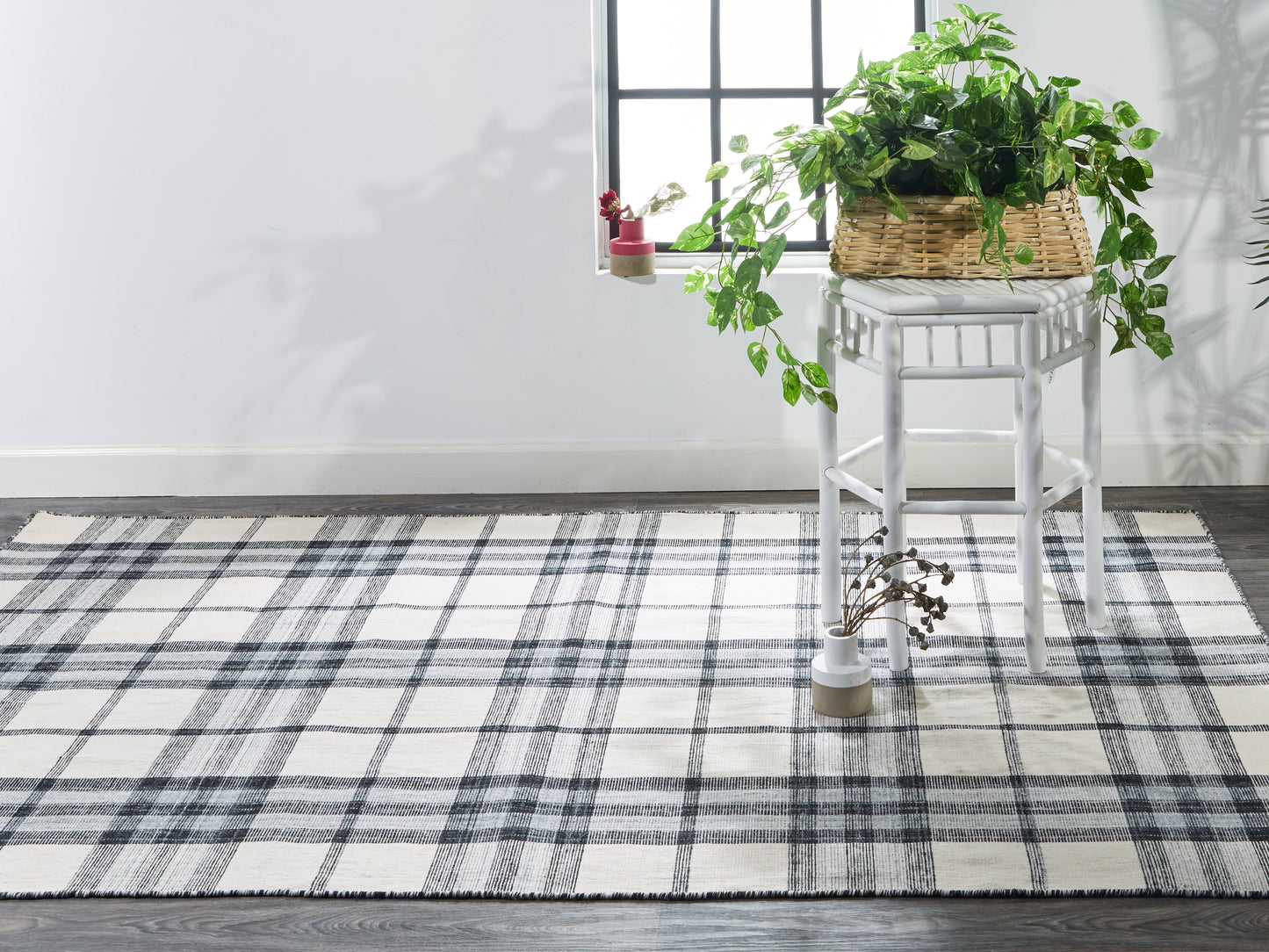 Crosby Transitional/Rustic Plaid Ivory/Blue/Black - Feizy Rug