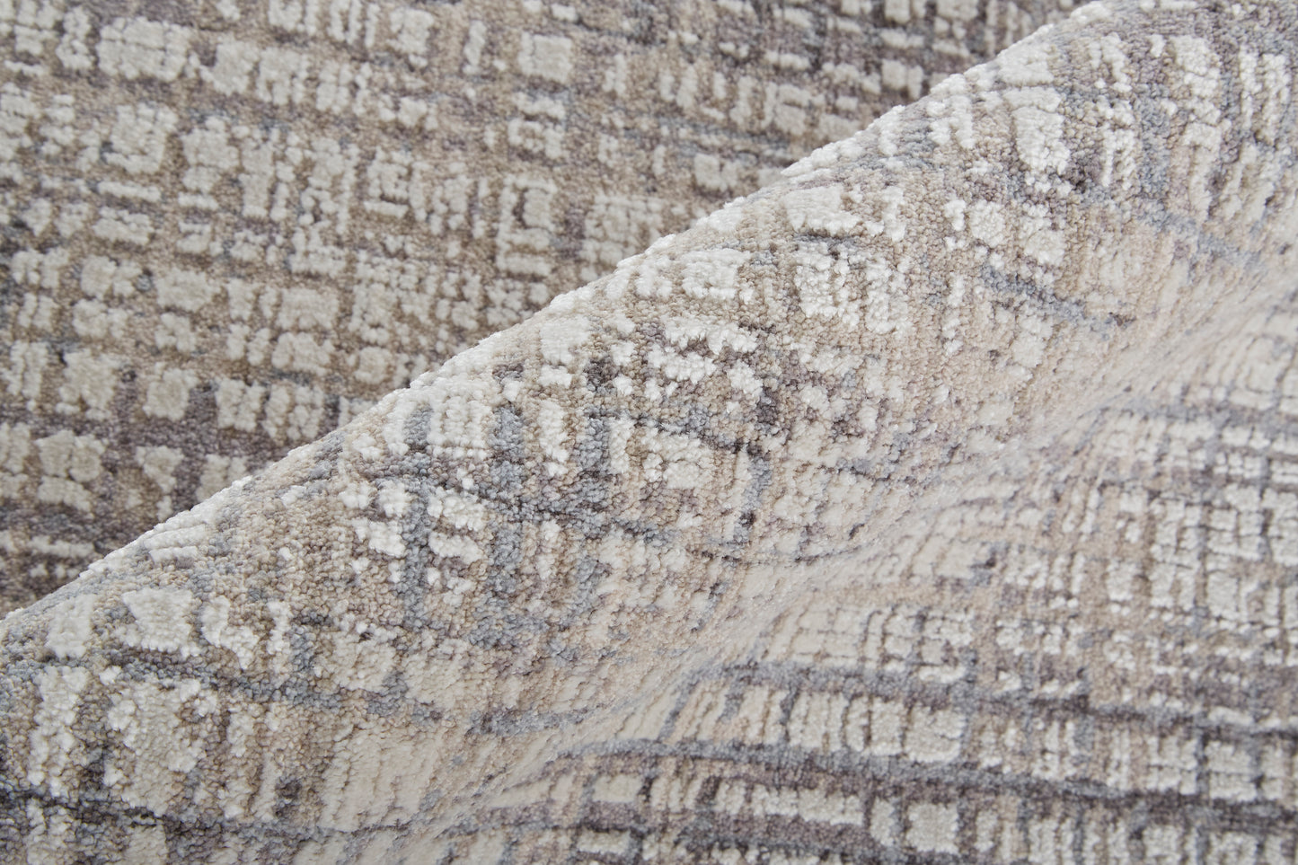 Lennon Transitional/Casual/Industrial Abstract/Distressed Taupe/Ivory - Feizy Rug