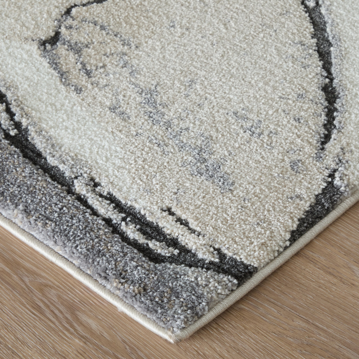 Gilmore Modern Abstract/Watercolor Ivory/Gray/Black - Feizy Rug