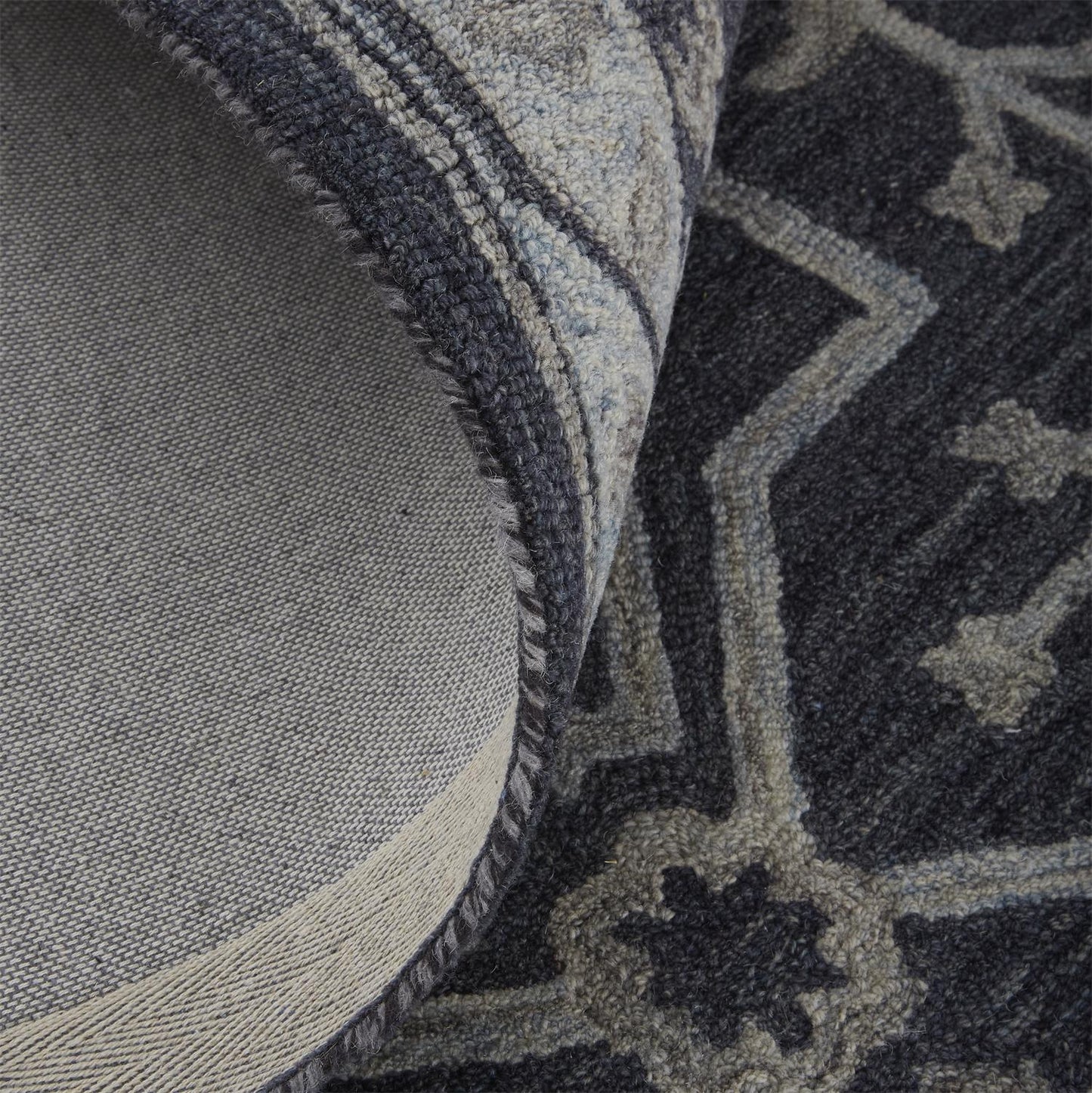 Fallon Traditional/Classic Oriental/Geometric/Floral & Botanical Blue/Gray - Feizy Rug