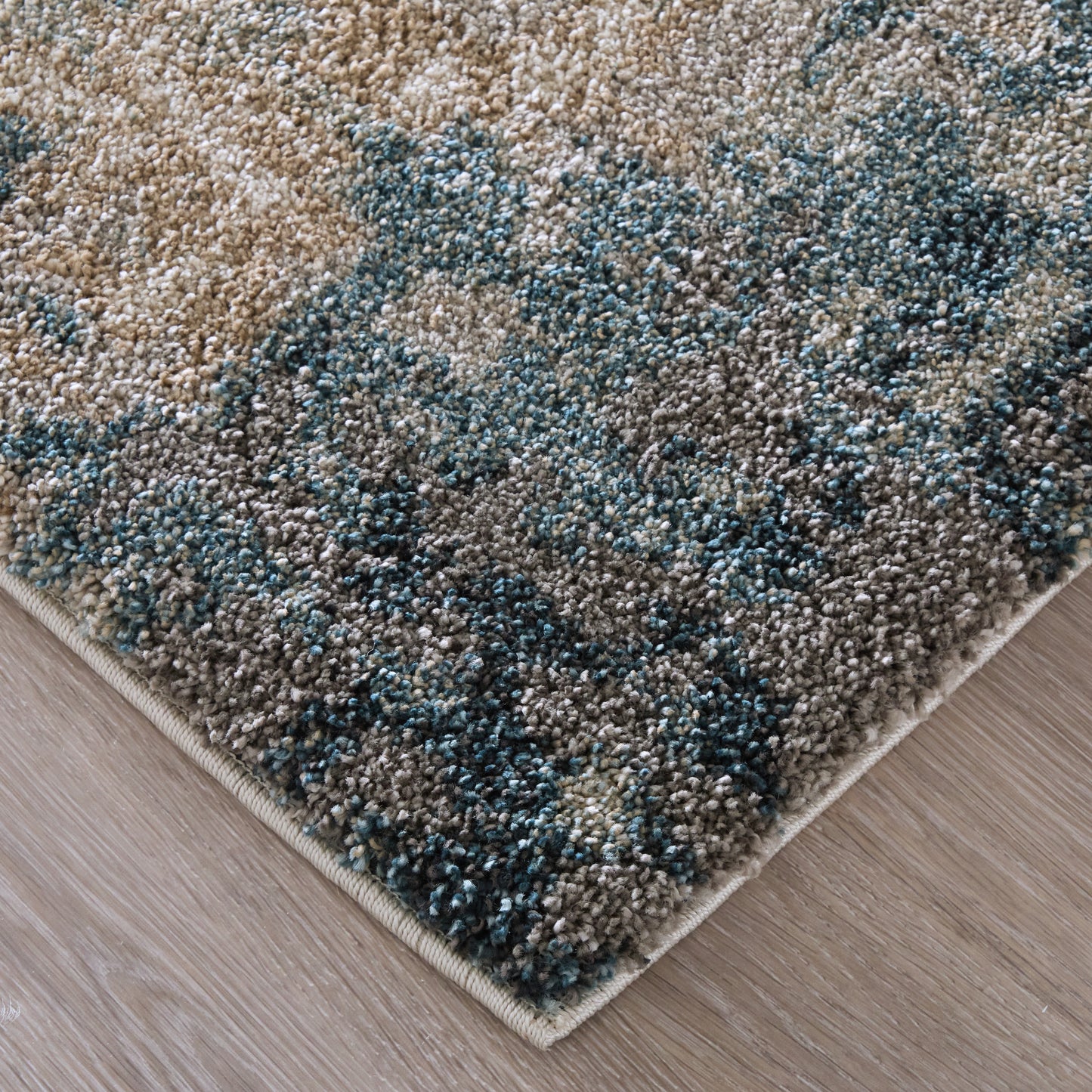 Richmond Modern/Industrial Abstract/Distressed Gray/White/Blue - Feizy Rug