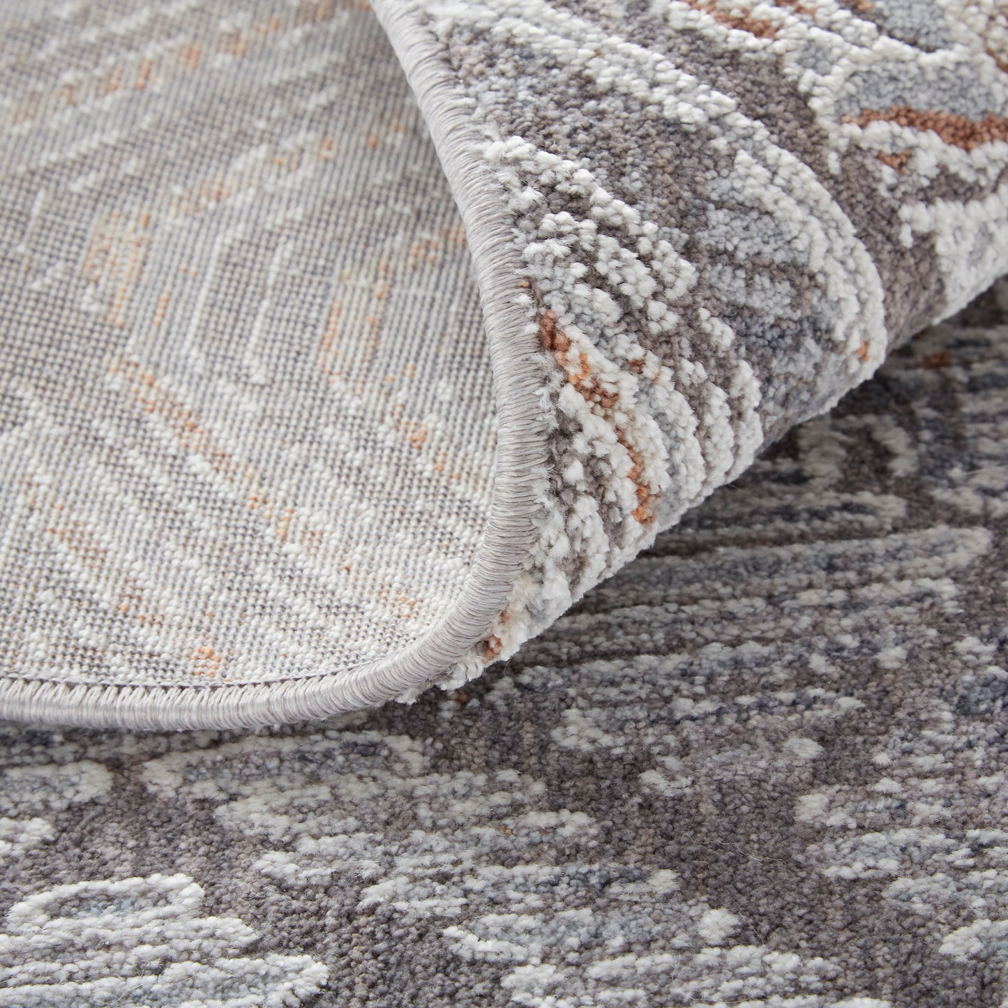 Francisco Transitional/Industrial/Southwestern Abstract/Geometric/Distressed Ivory/Gray - Feizy Rug