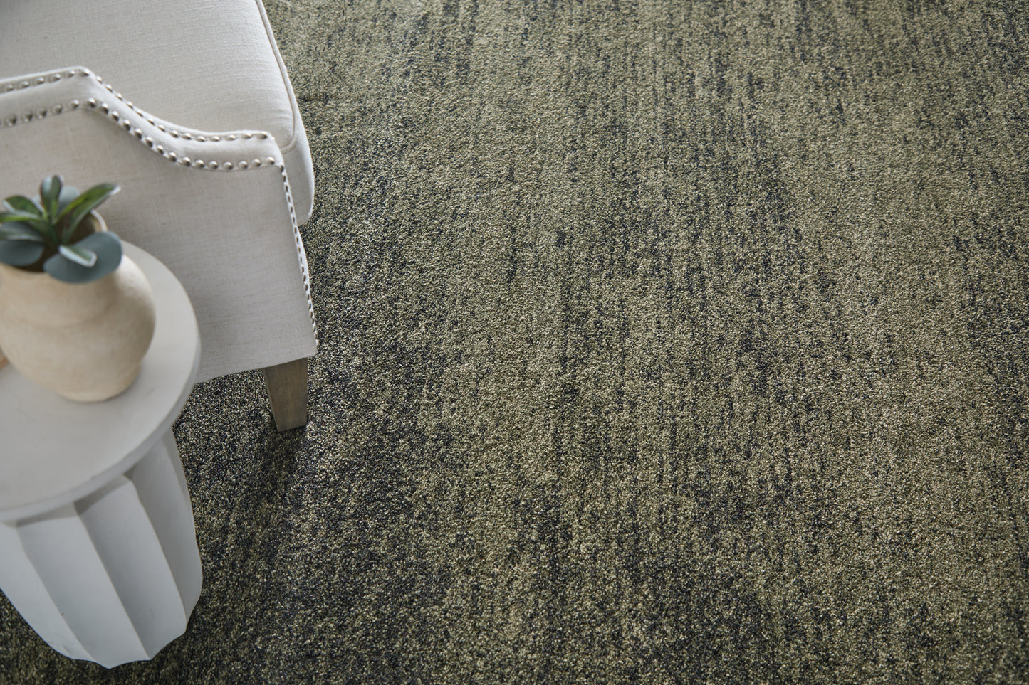 Jameson Modern/Bohemian & Eclectic Distressed/Abstract Green/Black/Tan - Feizy Rug