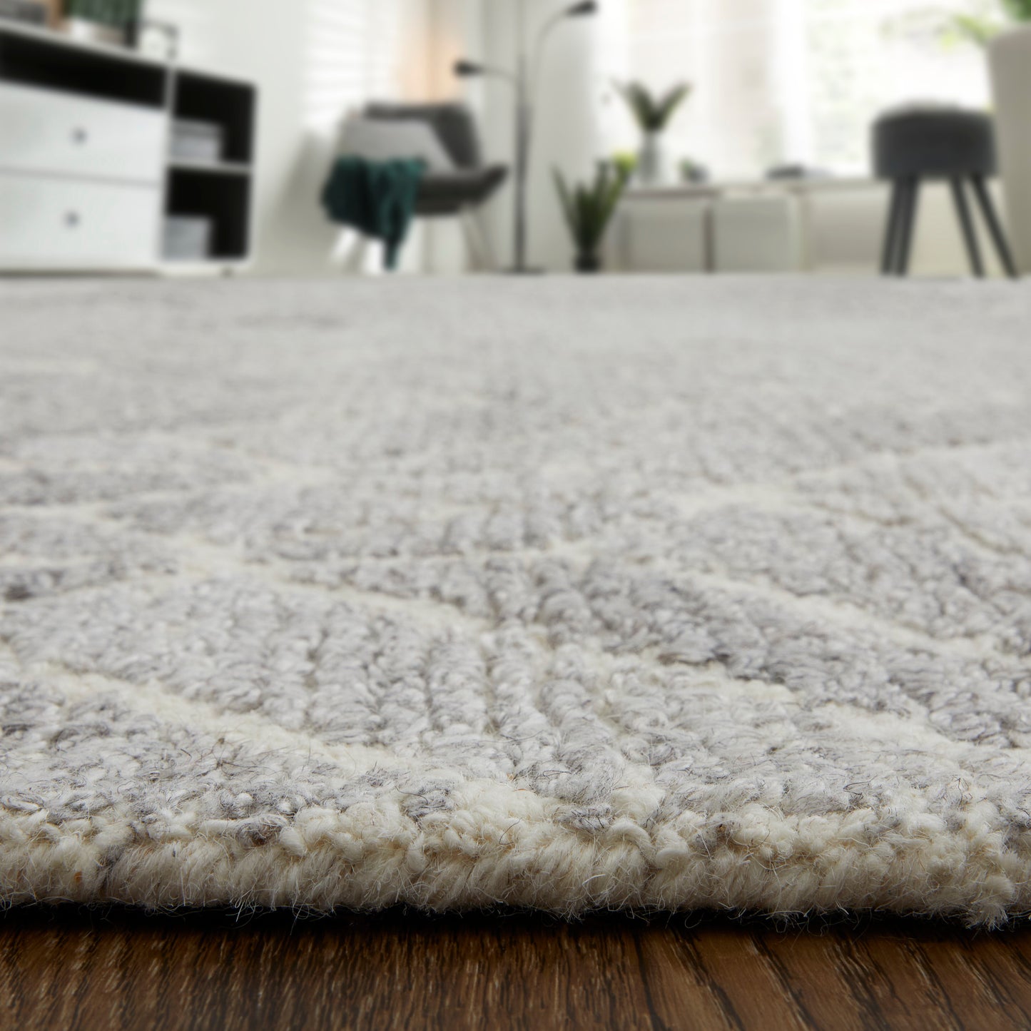 Asher Transitional/Industrial/Casual Geometric/Herringbone/Chevron Taupe/Gray/Ivory - Feizy Rug
