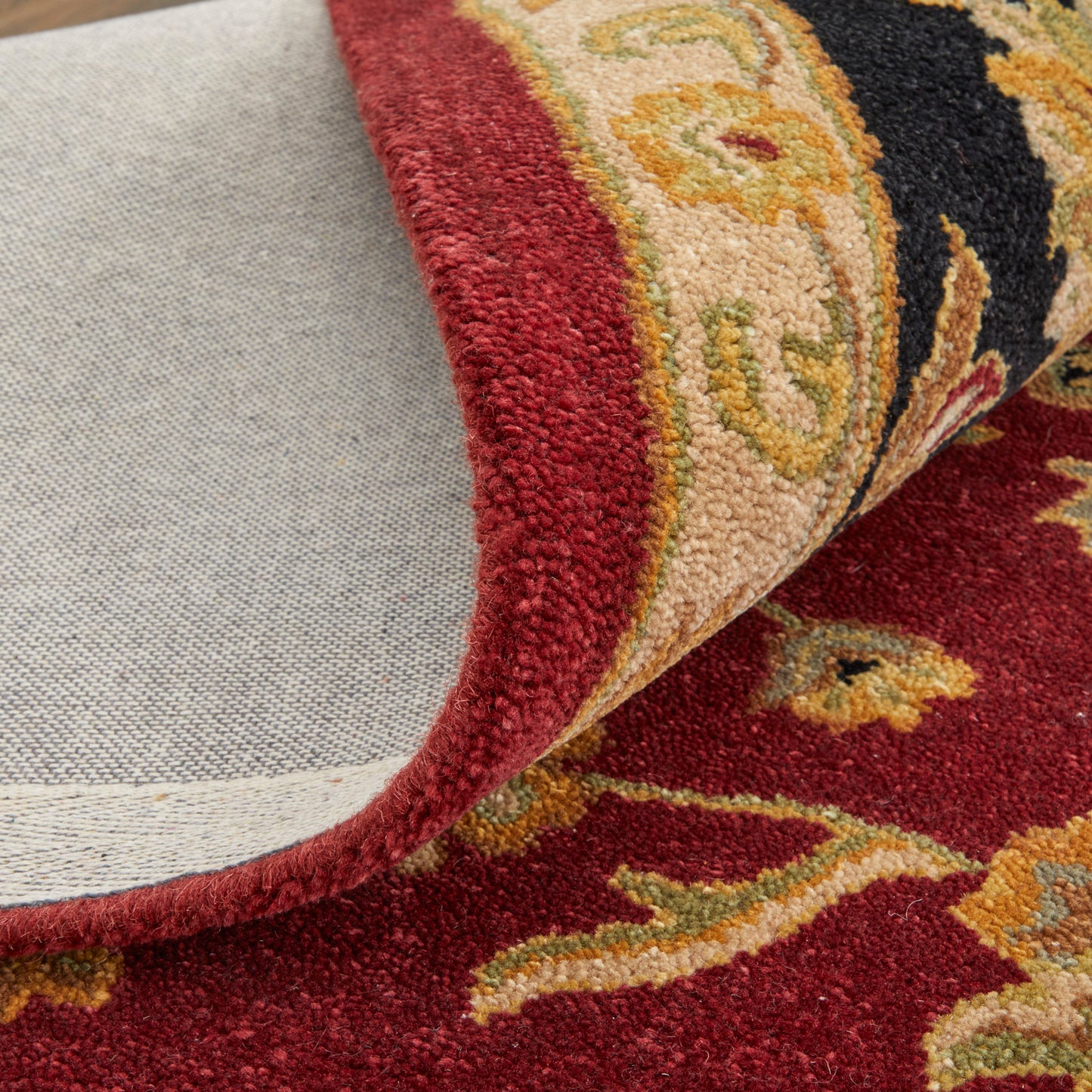 Wagner Traditional/Classic/Vintage Oriental/Persian/Bordered Red/Black/Gold - Feizy Rug