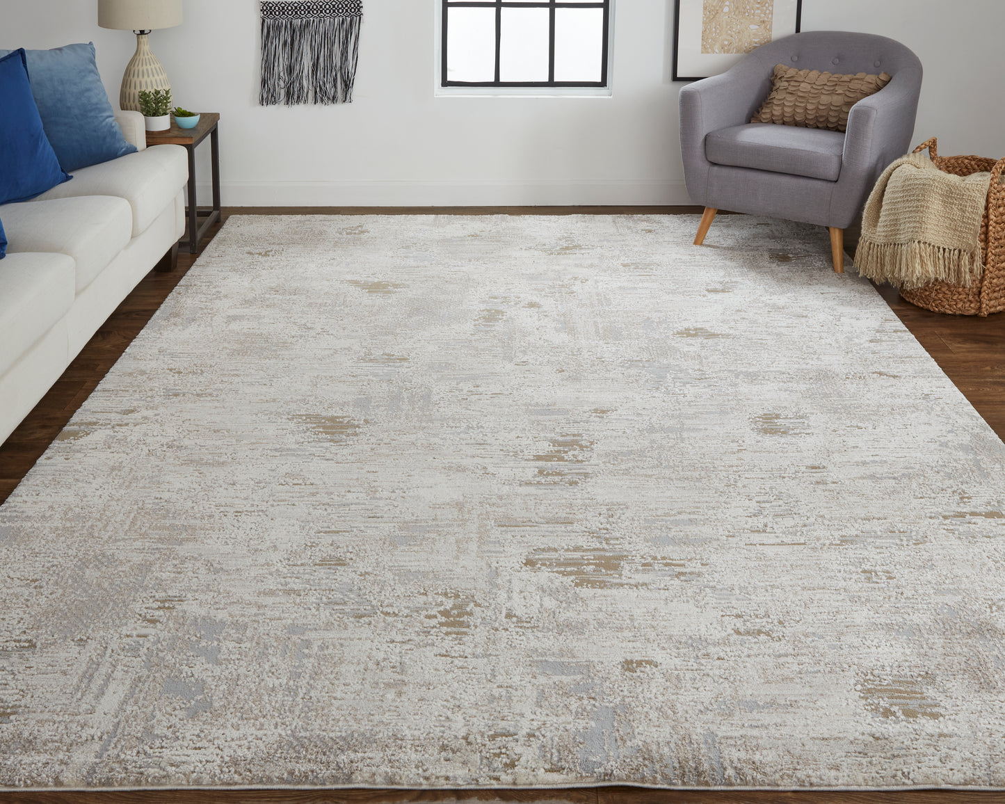 Vancouver Modern/Industrial Ivory/Gray/Tan Area Rug