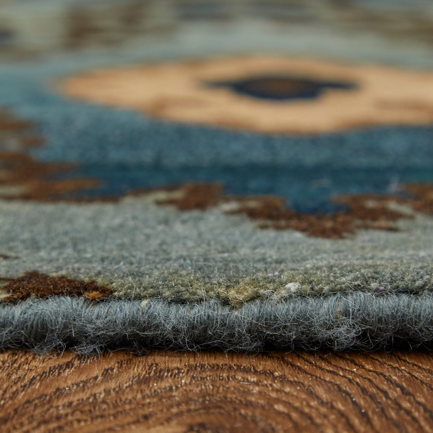 Amzad Transitional/Craftsman/Casual Ikat/Floral & Botanical Blue/Gray/Tan - Feizy Rug