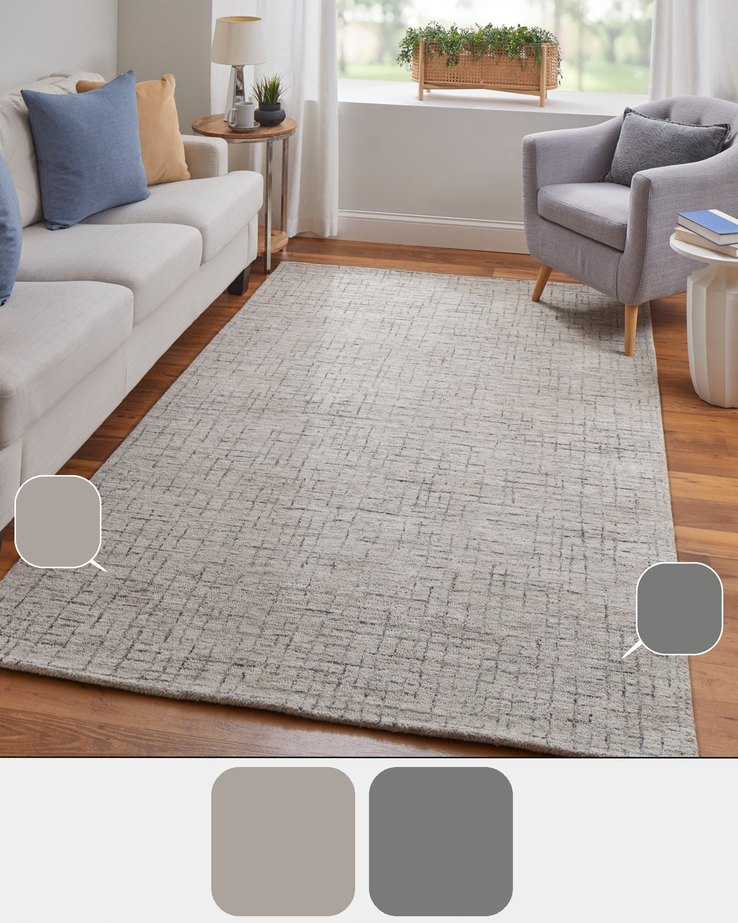 Belfort Transitional/Casual/Scandinavian Ivory/Gray/Taupe Area Rug