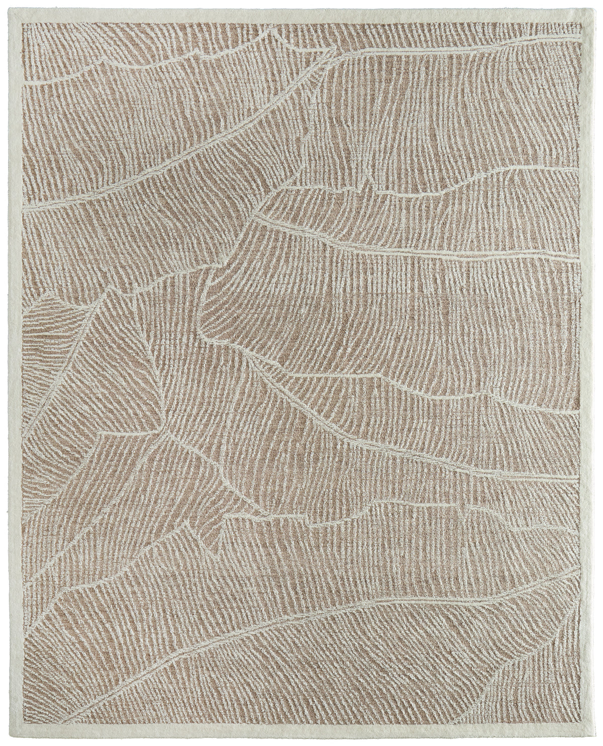 Winston Modern/Nautical & Coastal Floral & Botanical/Bordered/Abstract Taupe/Ivory - Feizy Rug