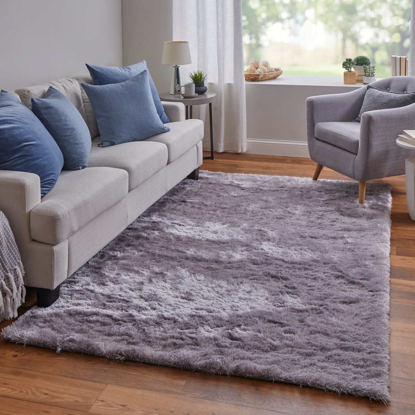Indochine Modern/Luxury & Glam/Casual Solid Purple - Feizy Rug