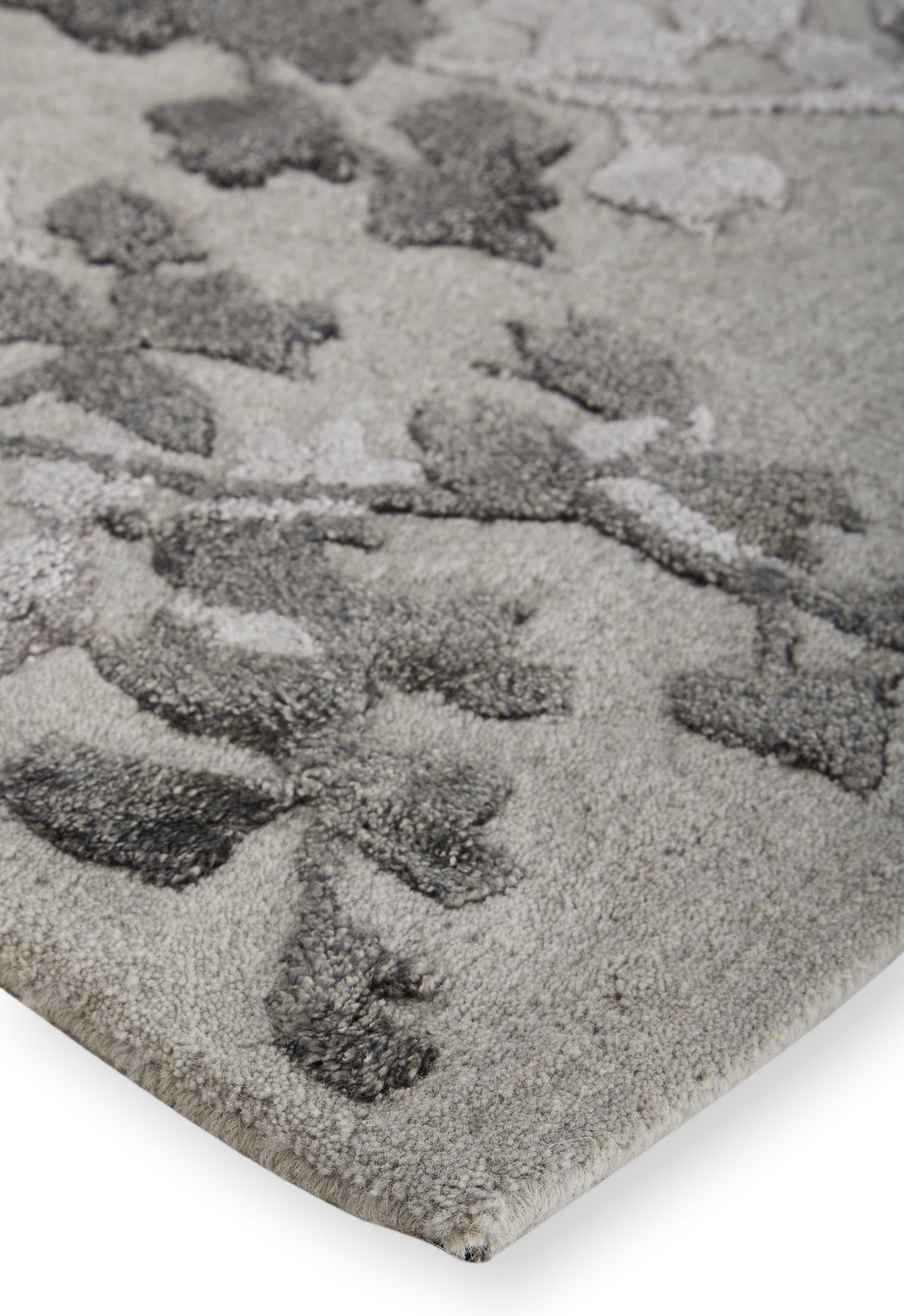 Bella Transitional/Casual Floral & Botanical Gray/Silver/Taupe - Feizy Rug
