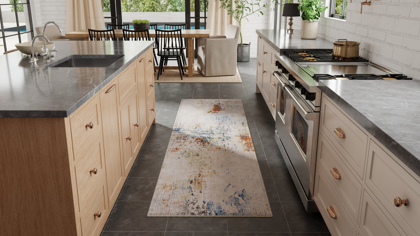 Sonora Modern/Casual/Industrial Ivory/Blue/Red Runner  Feizy Rugs Small Parcel,Feizy Rugs,Sonora,Ivory/Blue/Red,2'6" x 7'3",Runner,Polypropylene/Polyester/Viscose,Modern/Casual/Industrial,Turkey