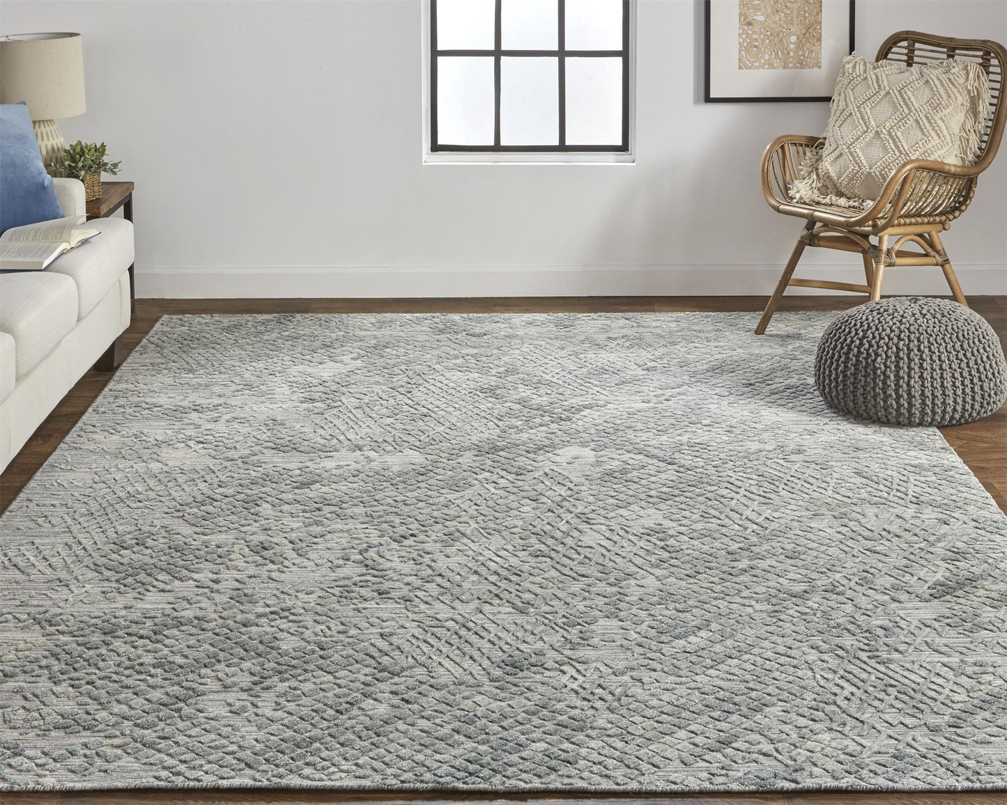 Elias Modern/Casual Abstract/Geometric Gray - Feizy Rug