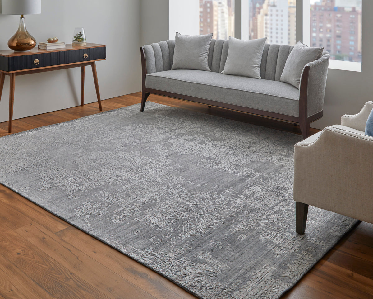 Eastfield Modern/Casual Abstract/Distressed Gray 6989 - Feizy Rug