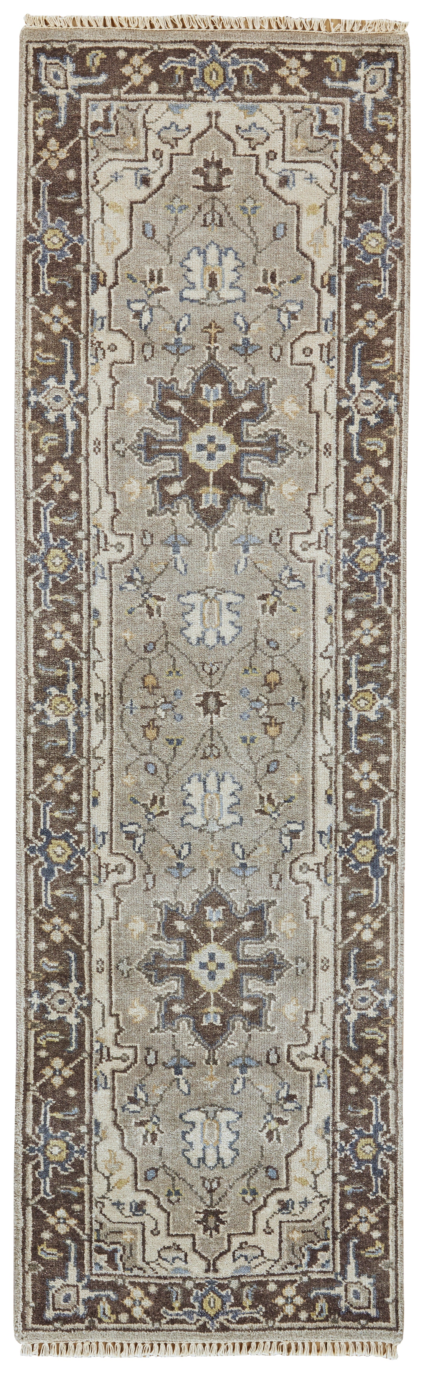 Ustad Traditional/Classic/Vintage Persian/Oriental Gray/Taupe/Blue - Feizy Rug