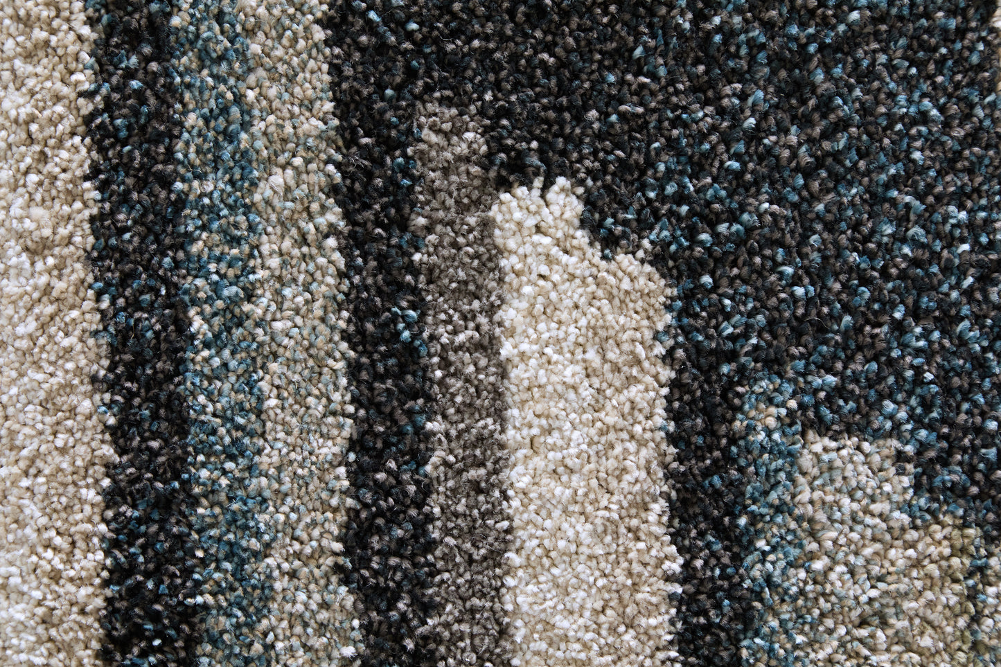 Richmond Modern/Bohemian & Eclectic/Global Abstract/Geometric/Stripes Ivory/Gray/Blue - Feizy Rug