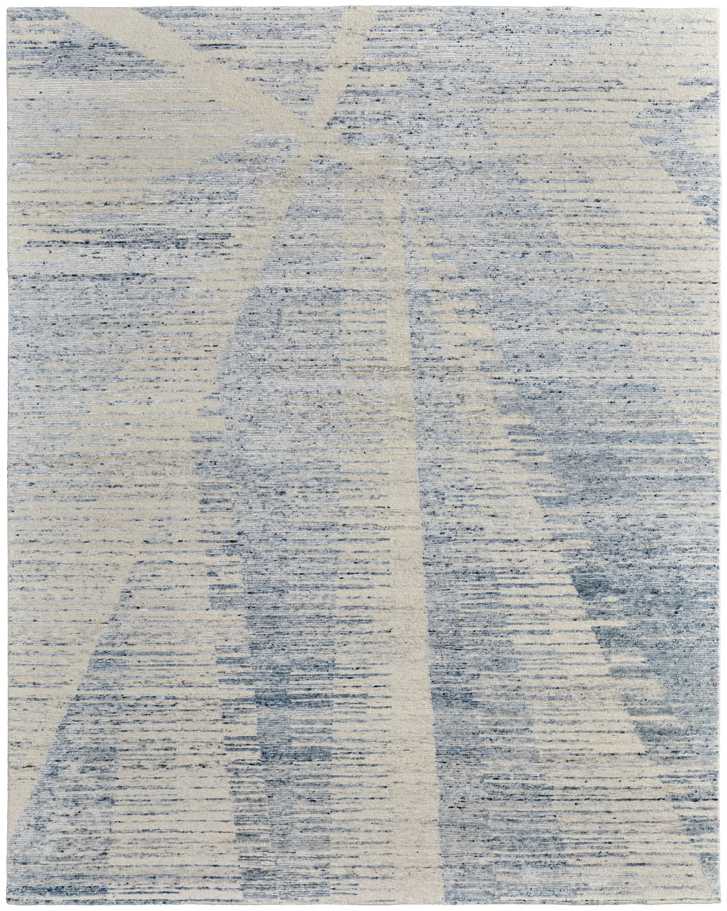 Brighton Modern/Casual/Global Ivory/Blue/Silver Area Rug