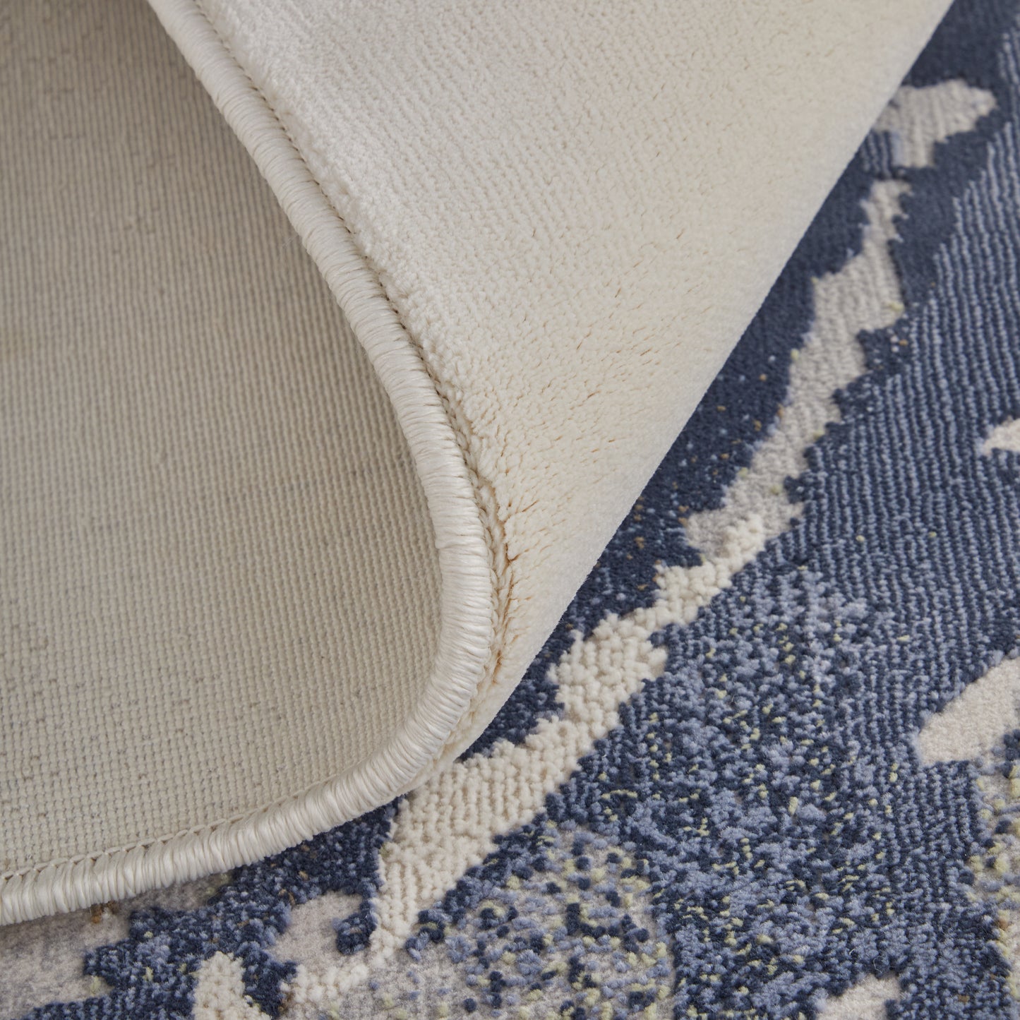 Mandana Modern/Bohemian & Eclectic Abstract/Watercolor Ivory/Blue - Feizy Rug
