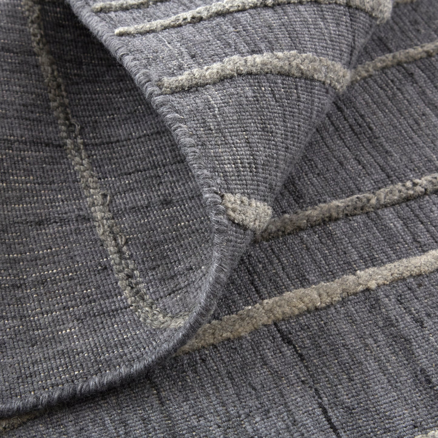 Haverhill Transitional/Casual Solid/Stripes Gray/Silver - Feizy Rug