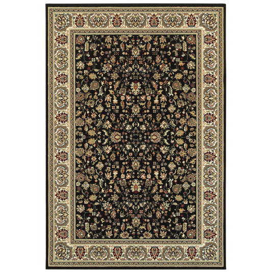 KASHAN 108B1 Black Rug - ORIENTAL WEAVERS