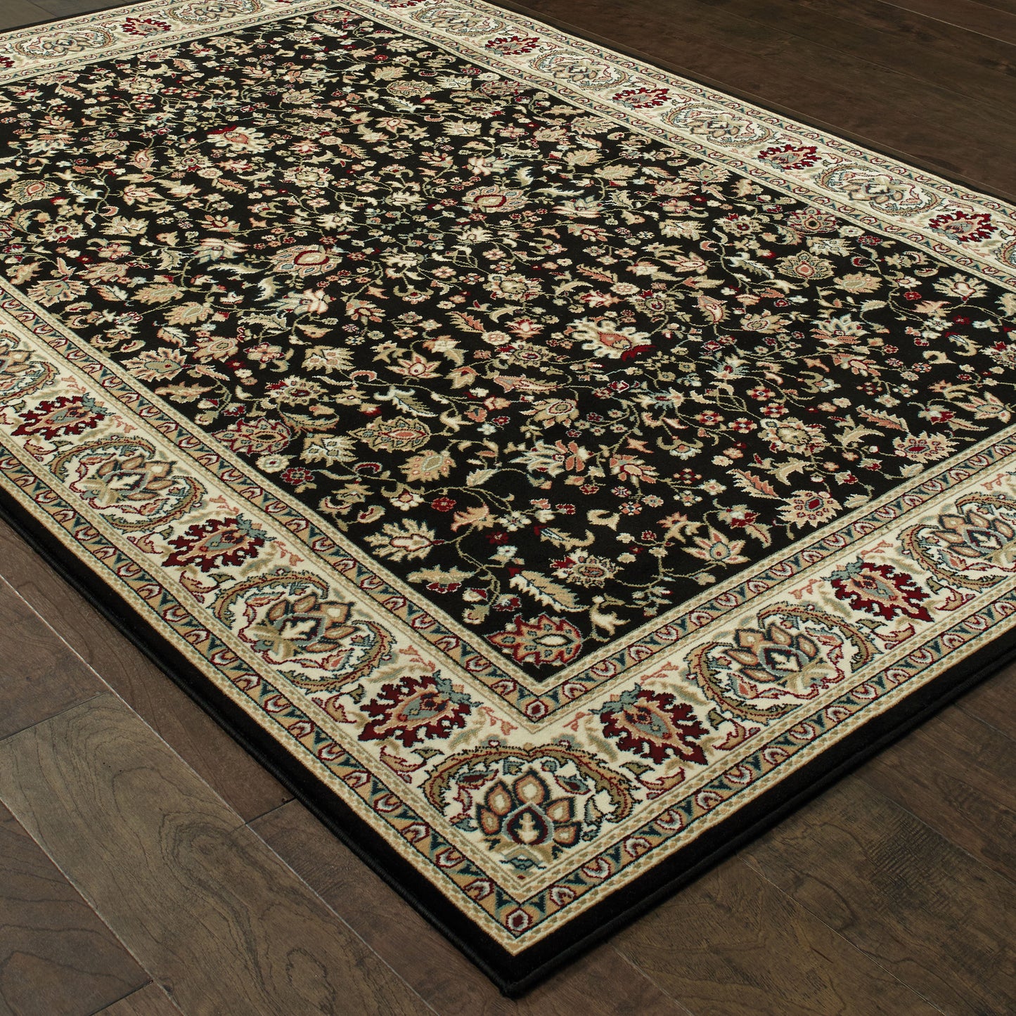 KASHAN 108B1 Black Rug - ORIENTAL WEAVERS