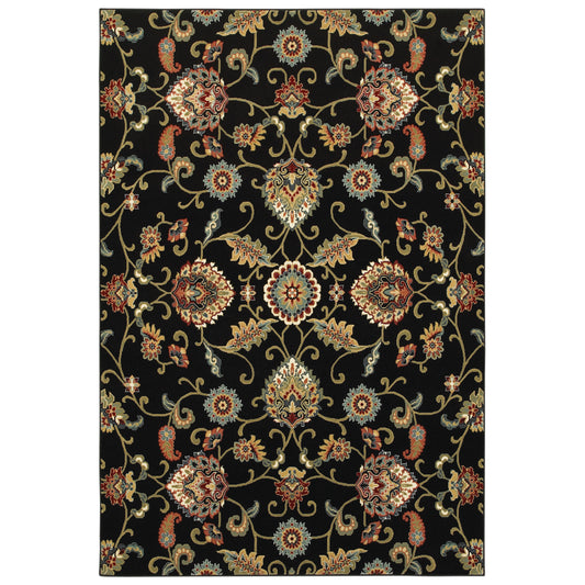 KASHAN 9946K Black Rug - ORIENTAL WEAVERS